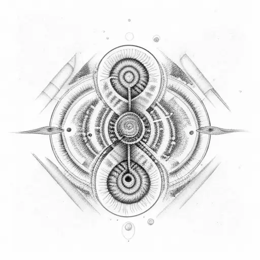 black and white for forearms featuring a spiral DNA arranged in fibonacci pattern with planets, moon  tattoo design idea
