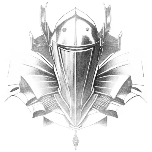 possessed suit of knight's armor tattoo design idea