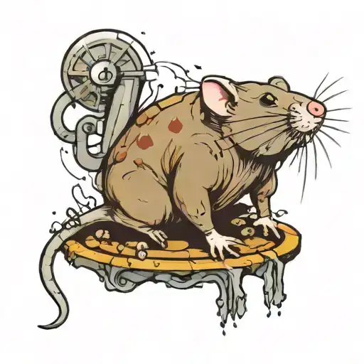 rat in sewer tattoo design idea
