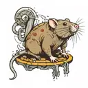 rat in sewer tattoo design idea