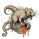 rat in sewer tattoo design idea