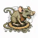 rat in sewer tattoo design idea