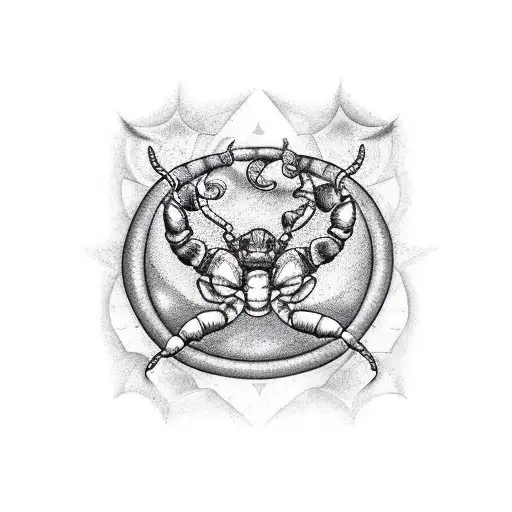 crack with the shape of the scorpion constellation tattoo design idea