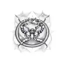 crack with the shape of the scorpion constellation tattoo design idea
