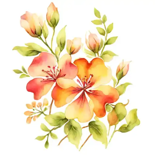 willow and clover intertwined tattoo design idea