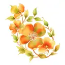 willow and clover intertwined tattoo design idea