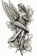 Angel Wings Dad Memorial tattoo design idea