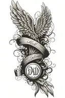 Angel Wings Dad Memorial tattoo design idea