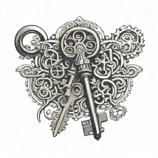 keys coraline inspired key tattoo design idea
