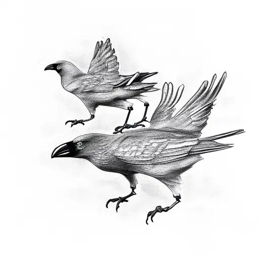 double crows doing things anklet  tattoo design idea
