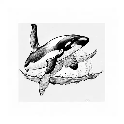 orca whale  tattoo design idea