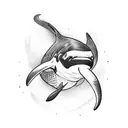 orca with waves  tattoo design idea