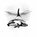 orca whale  tattoo design idea