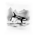 orca whale  tattoo design idea