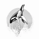 orca whale  tattoo design idea