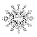 a dogs paw with snowflake elements tattoo design idea