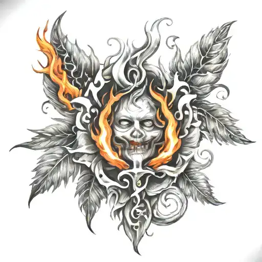 fire and pain eternally poetic tattoo design idea