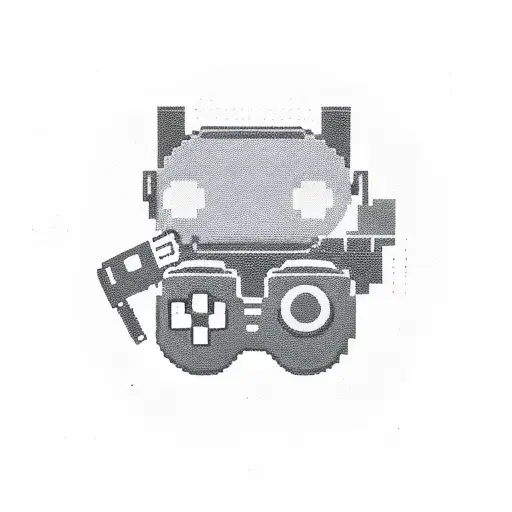 gamepad in 8bit style tattoo design idea