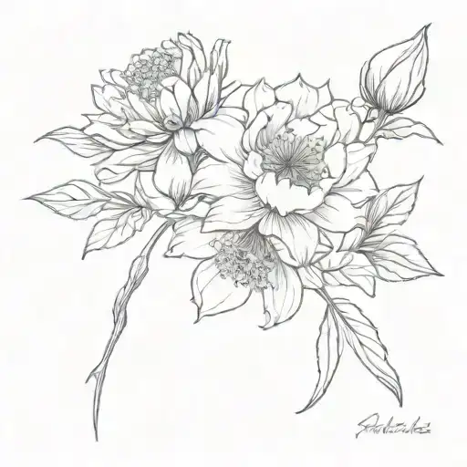 march birth flower, September birth flower, June birth flower, October birth flower, April birth flower, May birth flowe tattoo design idea