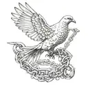 dove breaking free from chains tattoo design idea