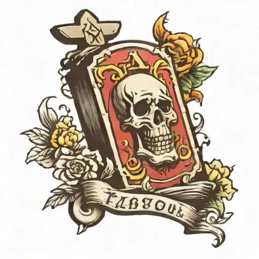 tombstone rolling away tattoo design idea
