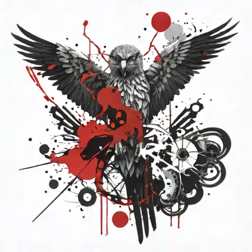 Seraphim with eyes tattoo design idea