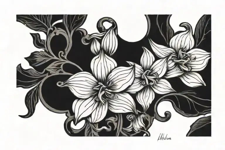 violet and narcisuss tattoo curving up collar bone  tattoo design idea