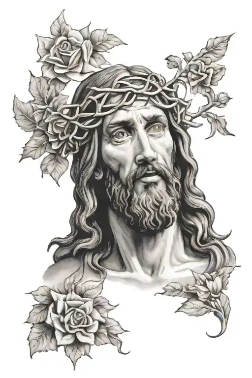 jesus face tattoo design idea