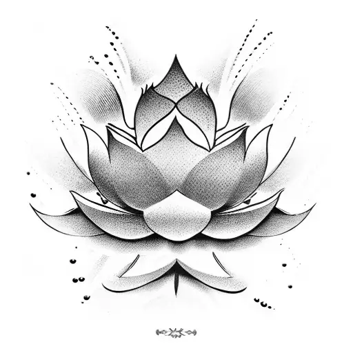 Lotus Flower with water filler tattoo design idea