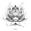 Lotus Flower with water filler tattoo design idea