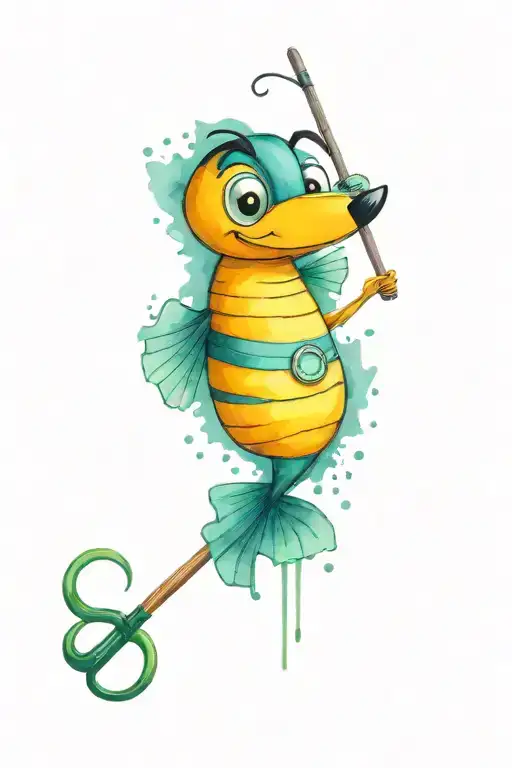 superbee emblem, elvis presely, crochet hook, fishing pole, music tattoo design idea