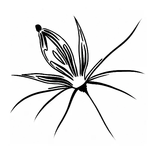 white spider lilly tattoo design idea