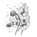 lupin  flower tattoo design idea