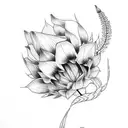 lupin  flower tattoo design idea
