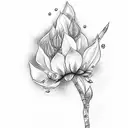 lupin  flower tattoo design idea