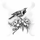 lupin  with cardinal  tattoo design idea