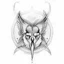 lupin  with cardinal  tattoo design idea