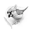 lupin  with cardinal  tattoo design idea