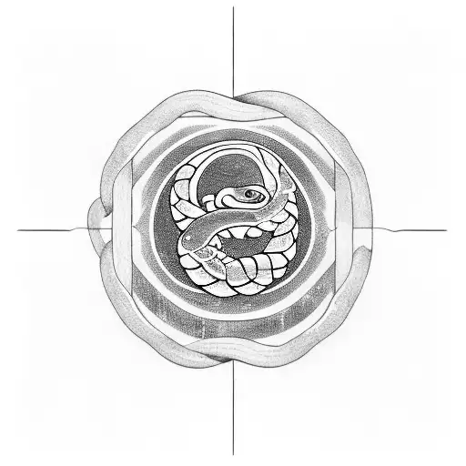 A blackwork tattoo of an ouroboros symbol with a snake shedding its skin, representing the concept of resilience and rebirth. tattoo design idea