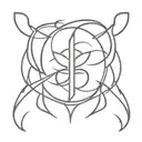Design a minimalist tattoo of a Japanese anime symbol or logo tattoo design idea