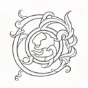 Design a minimalist tattoo of a Japanese anime symbol or logo tattoo design idea