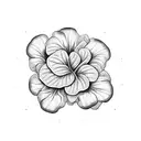 A blackwork design of a single petunia with intricate details and shading tattoo design idea
