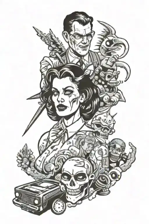 insane movie and game characters  tattoo design idea