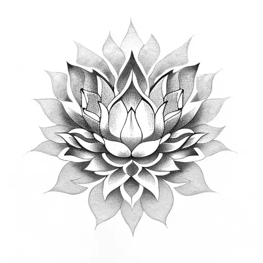 Lotus flower with a sacred mantra tattoo design idea