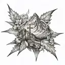3 cross mountain peak  tattoo design idea