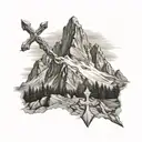 3 cross mountain peak  tattoo design idea