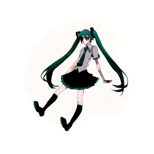Hatsune Miku on arm for men tattoo design idea