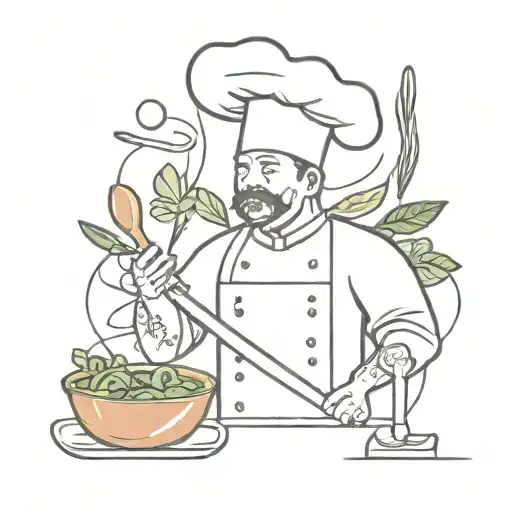 spicy food chef tattoo design idea