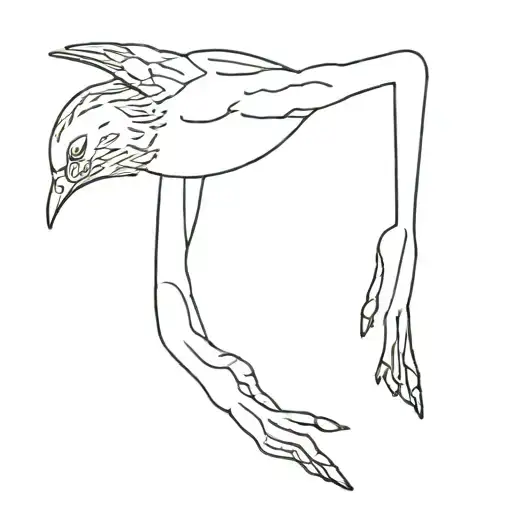chick diving tattoo design idea