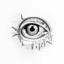 torn skin eye tattoo design idea